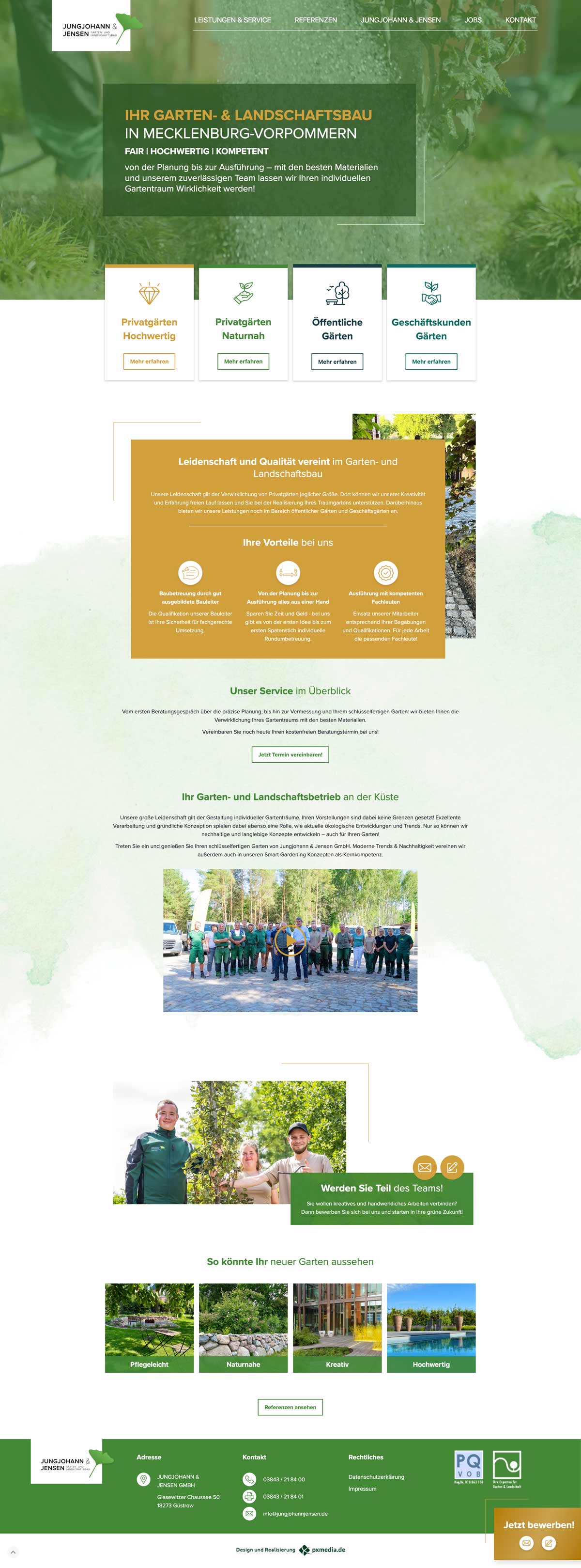 Webdesign für einen Garten- & Landschaftsbau — Website