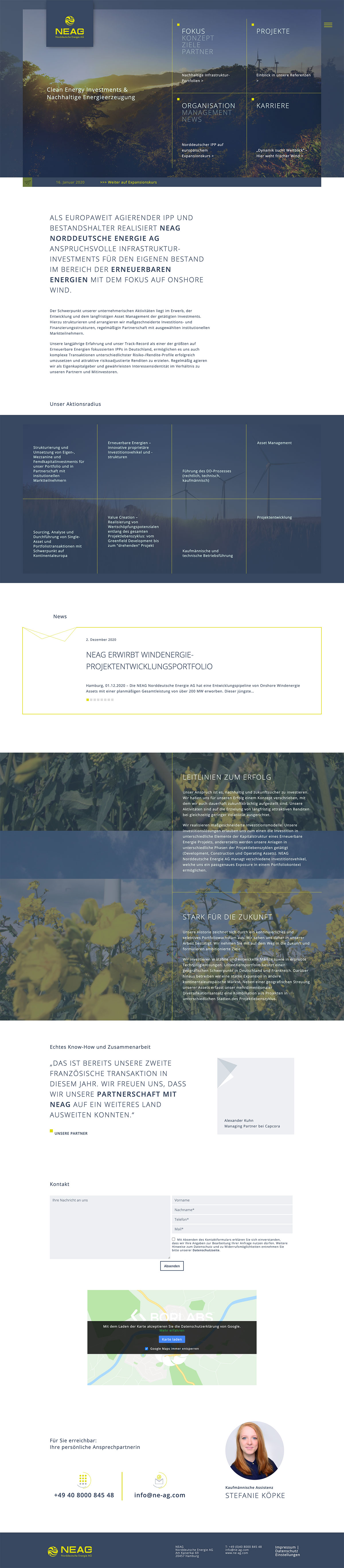 Neue Website für nachhaltige Energieerzeugung — Website