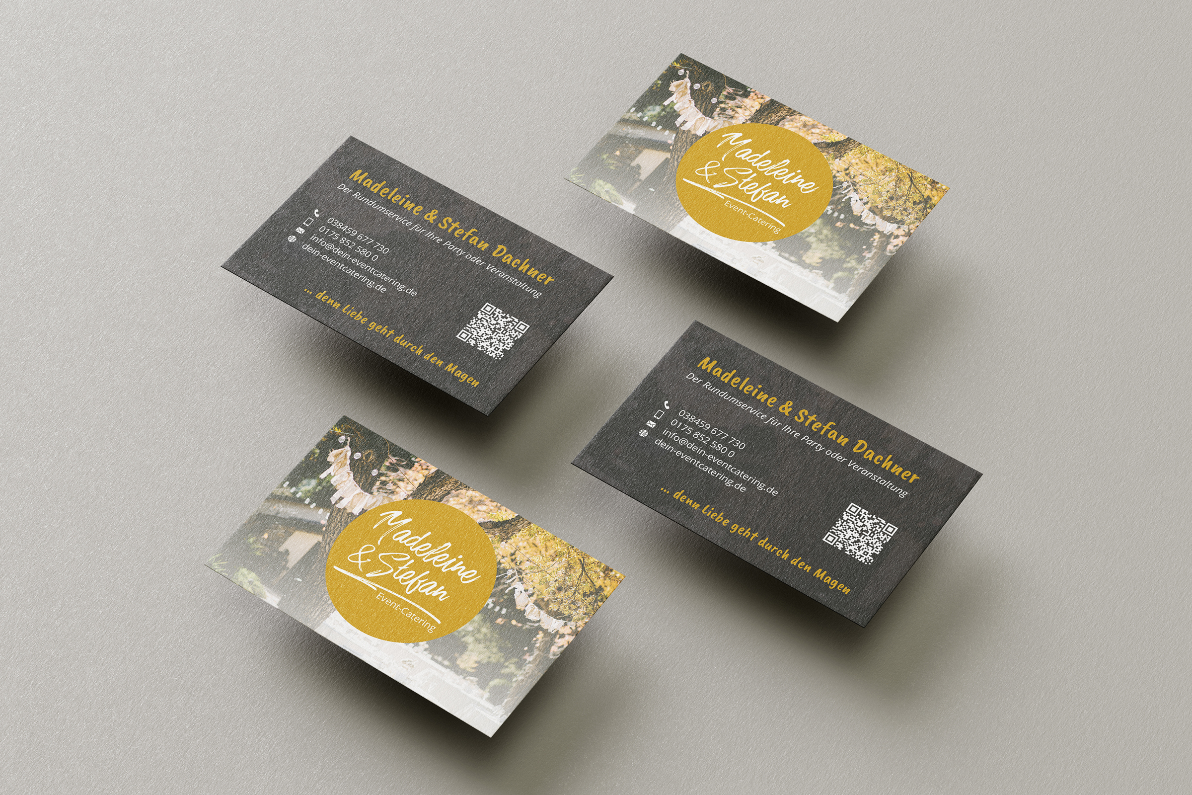Printmedien und Autowerbung für einen Partyservice — Printmedien