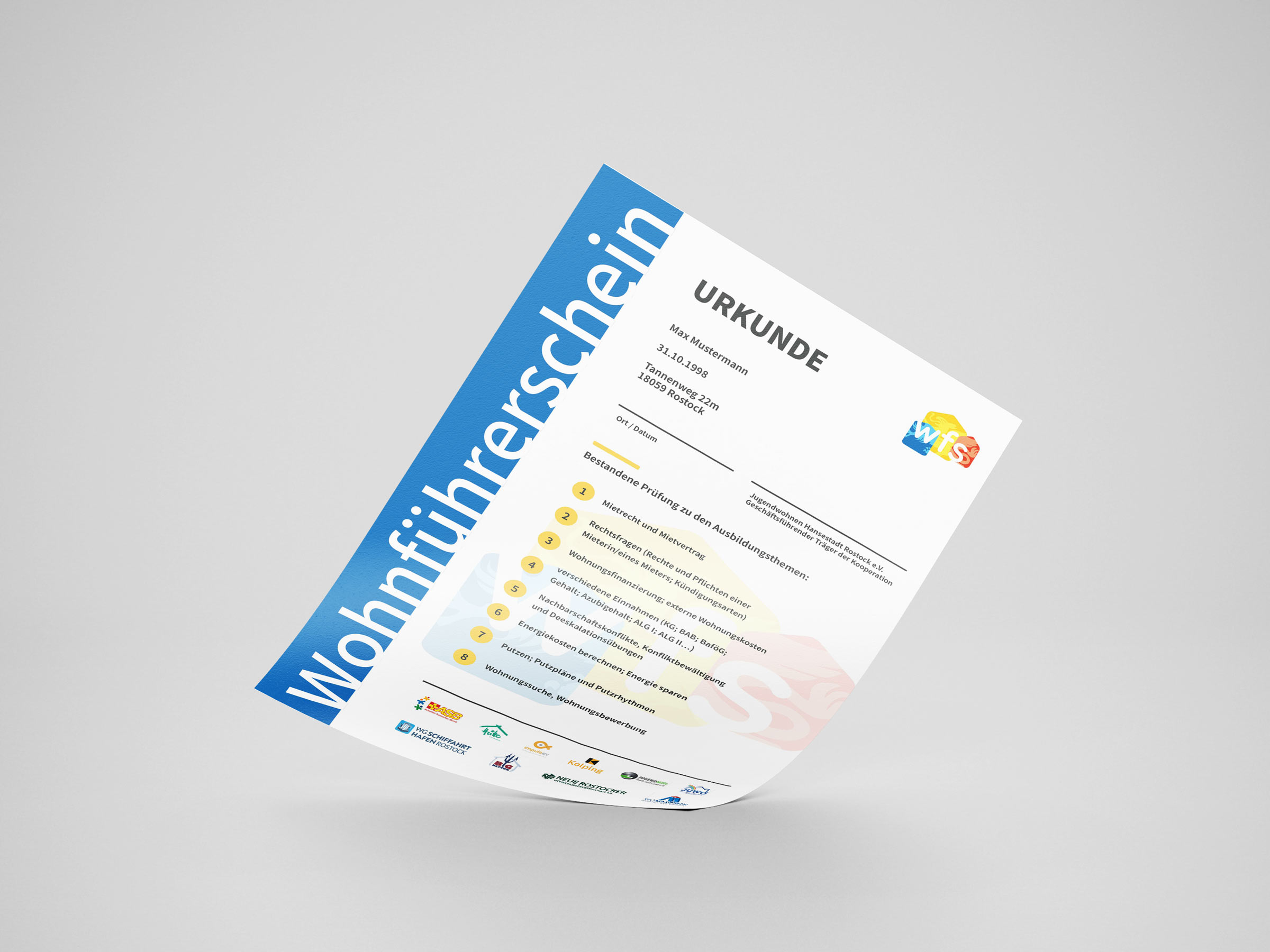 Print-Werbemittel für Wohnführerschein — Printmedien