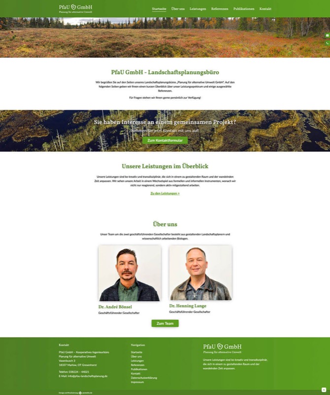 Webdesign für Landschaftsplanung